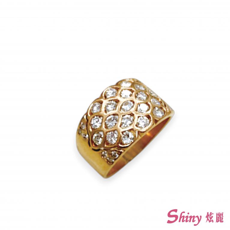 精選二手良品14K玫瑰金華麗鑽石戒指 #17 商品圖