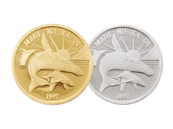 1997美國毛伊島貿易美元金銀幣套組共2盎司 商品圖