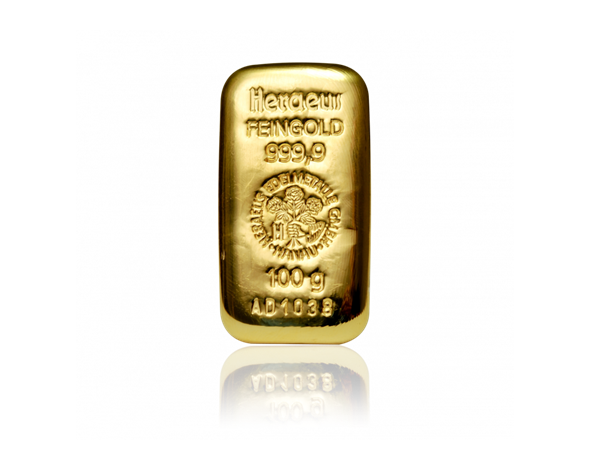 Heraeus賀利氏澆鑄金條100克 商品圖