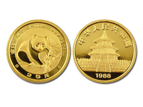 1988中國熊貓金幣0.25盎司 商品圖