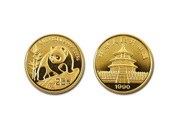 1990中國熊貓金幣0.25盎司 商品圖