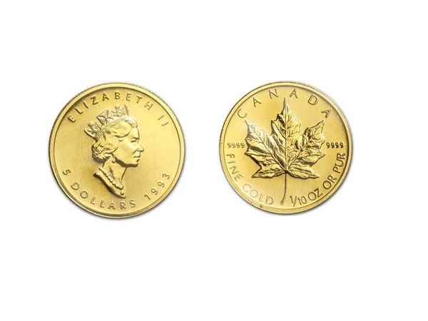 1993加拿大楓葉金幣0.1盎司 商品圖