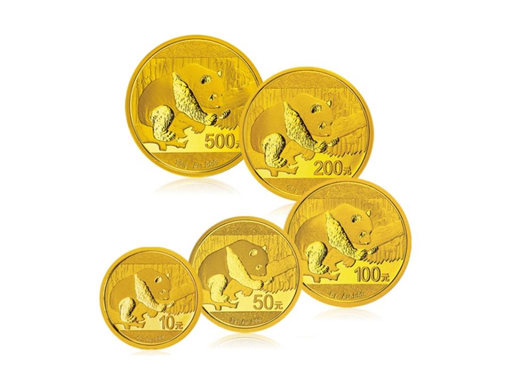 2016中國熊貓金幣套組五枚共57克 商品圖