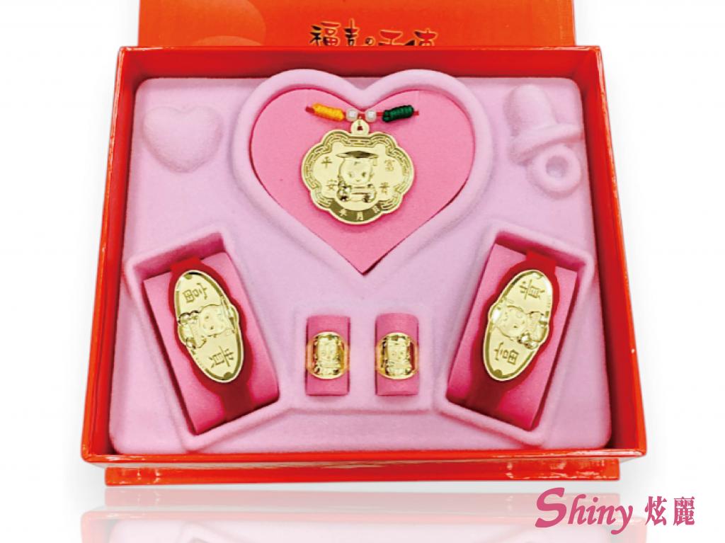 黃金彌月禮盒0.2錢 鎖片款-博士寶寶 商品圖