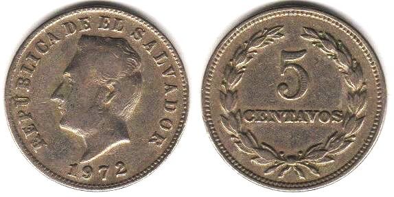 1972薩爾瓦多5分幣 商品圖