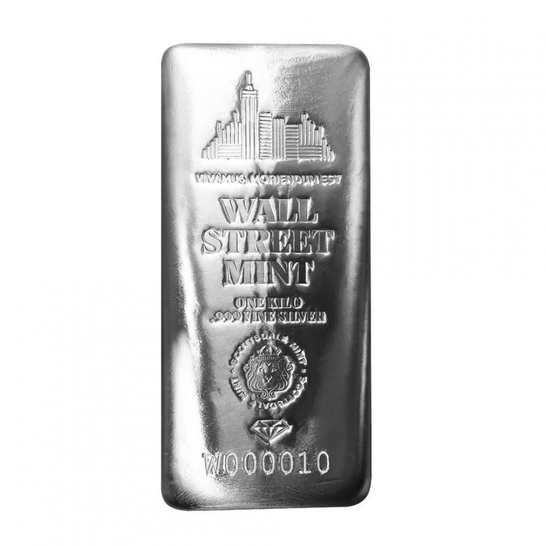 Scottsdale獅王華爾街澆鑄銀條1公斤 商品圖
