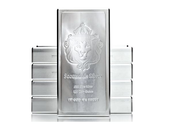 Scottsdale獅王銀磚100盎司 商品圖