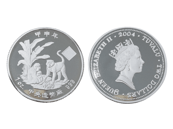 2004中央造幣廠甲申猴年銀幣1盎司(無盒) 商品圖