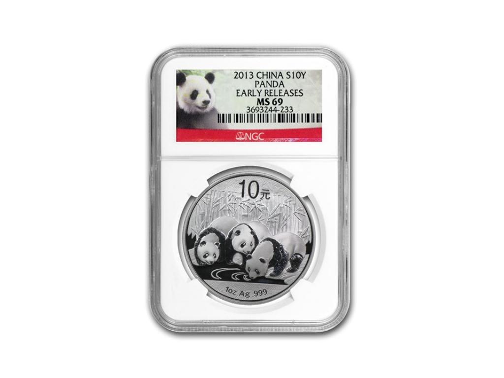 2013中國熊貓銀幣1盎司 - MS-69 NGC 商品圖