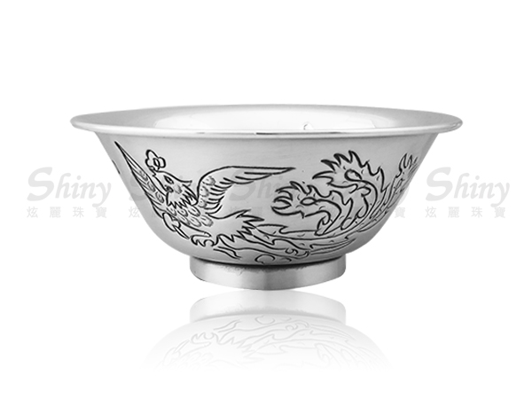 龍鳳獻瑞銀碗(29.6錢) 商品圖