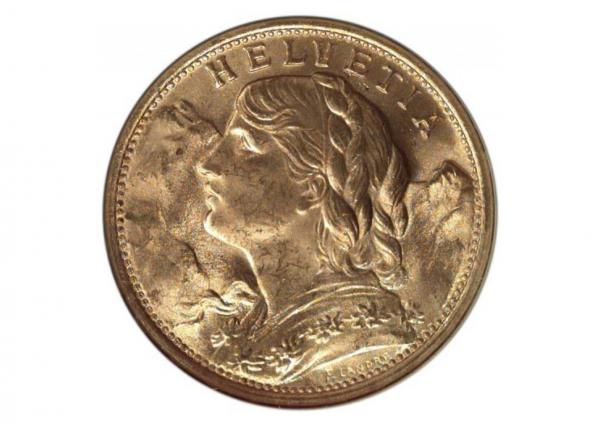 1949瑞士海爾維特女郎22K金幣 商品圖