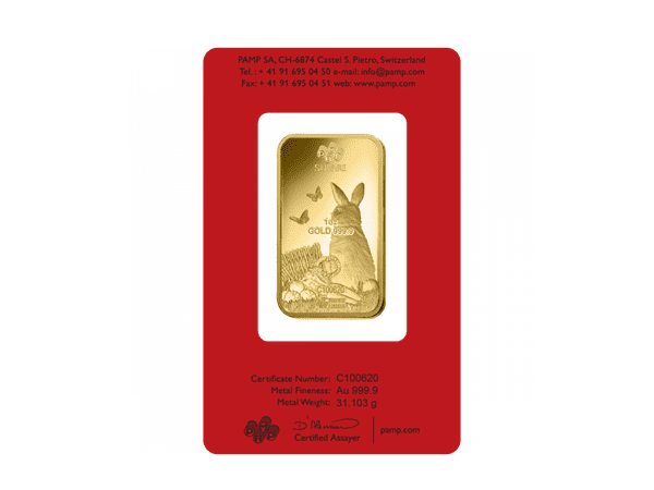 2023PAMP生肖兔年金條1盎司 商品圖