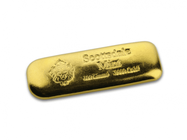 Scottsdale獅王澆鑄金條100克 商品圖