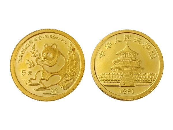 1991中國熊貓金幣0.05盎司 商品圖
