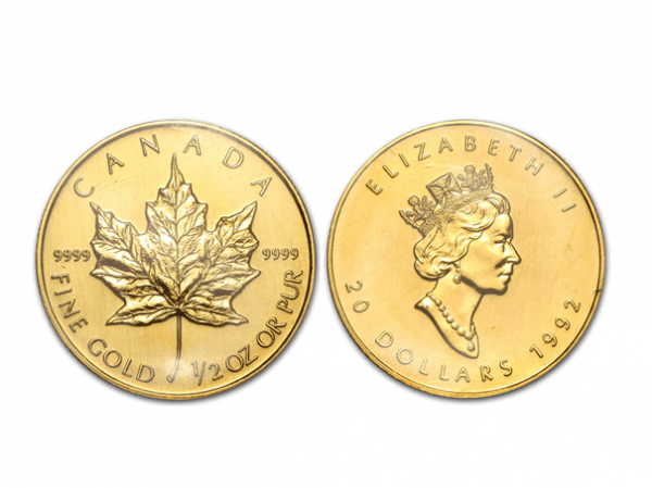 1992加拿大楓葉金幣0.5盎司 商品圖