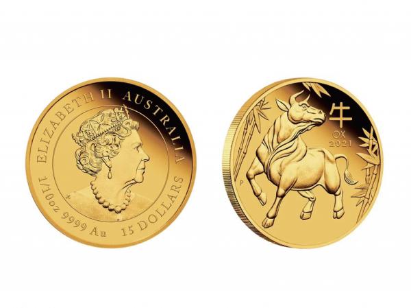 2021澳洲生肖牛精鑄金幣0.1盎司(系列III) 商品圖