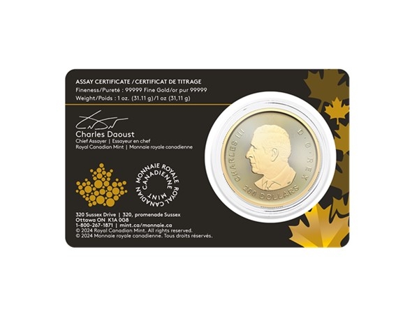 2024加拿大淘金系列 - 提煉金礦石99999金幣1盎司(封卡) 商品圖