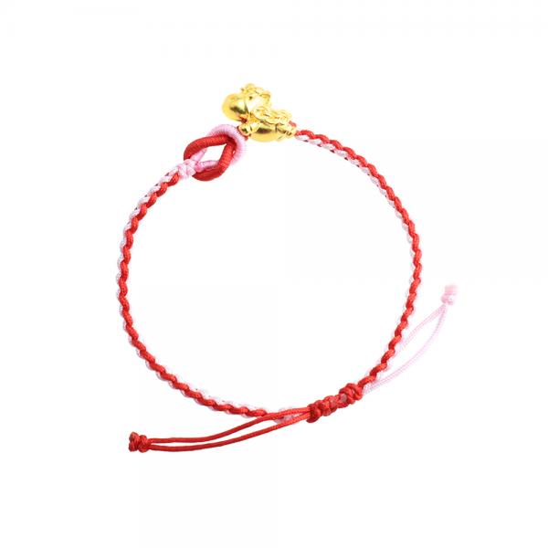 5D黃金馬年開運手鍊0.08錢-紅款 商品圖