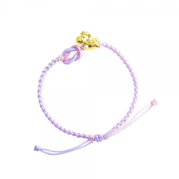 5D黃金馬年開運手鍊0.08錢-粉紫款 商品圖