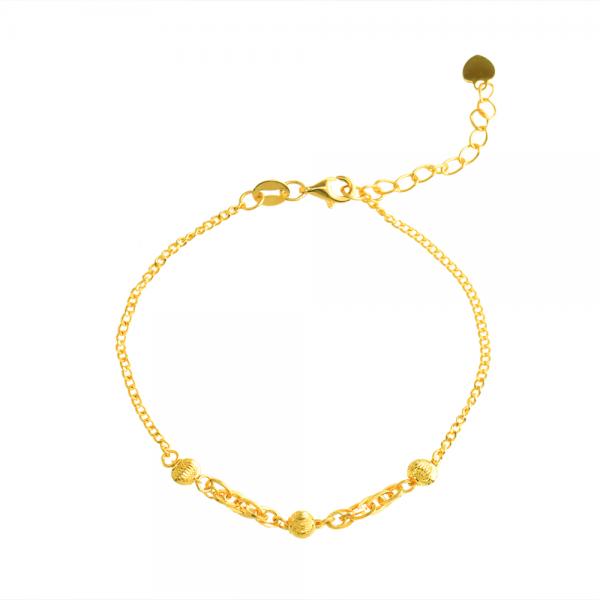 5G黃金貓眼金珠手鍊 0.84錢 15+3CM 商品圖