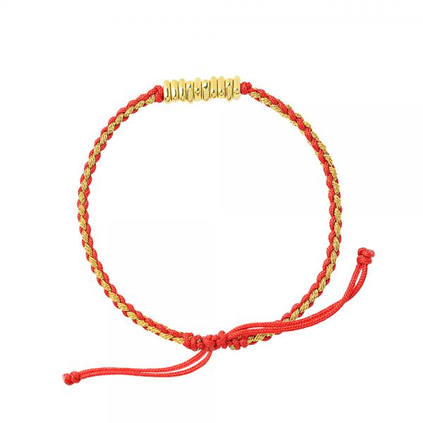 5G黃金開運盤纏手鍊 0.08錢 -紅款 商品圖