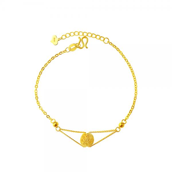 5G黃金樓空金珠手鍊 1錢 商品圖