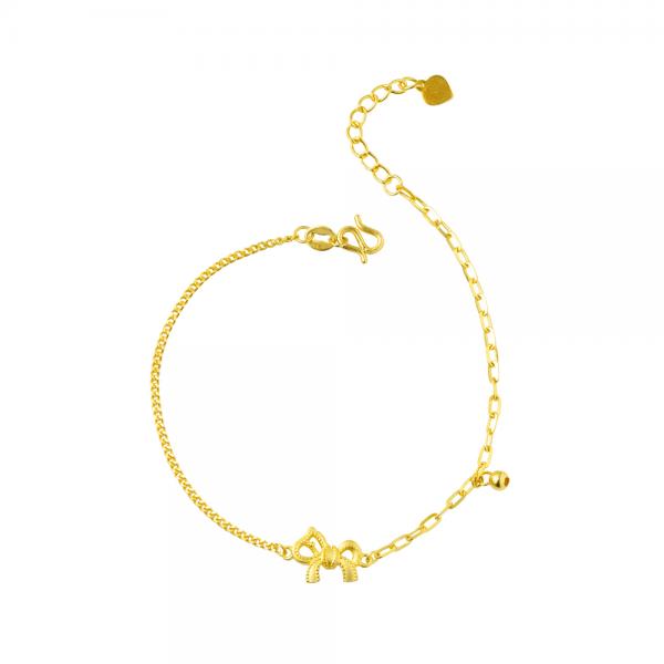 5G黃金蝴蝶結馬造型手鍊 0.99錢 17+2CM 商品圖