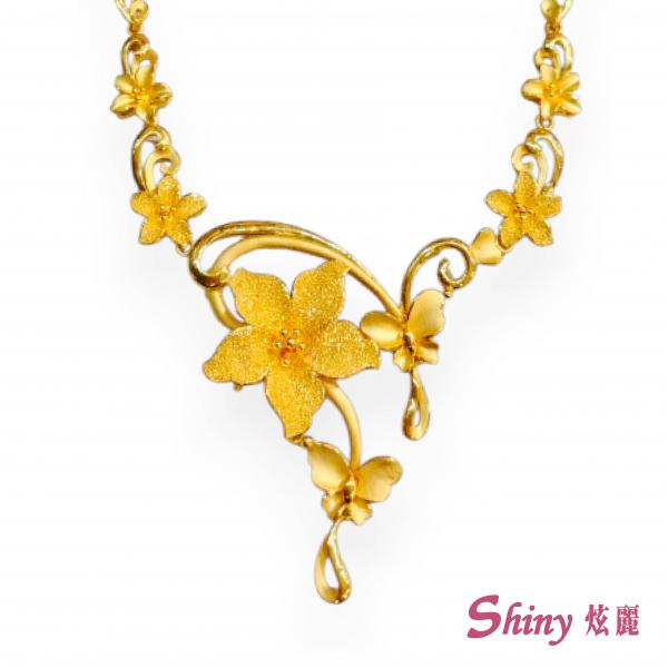 黃金花形結婚套鍊 10.23錢 38CM 商品圖