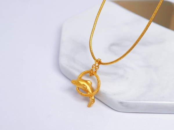黃金海豚跳圈墜0.86錢(不含鍊) 商品圖
