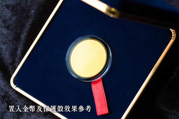 25mm金銀幣絨布盒(藍色) 商品圖
