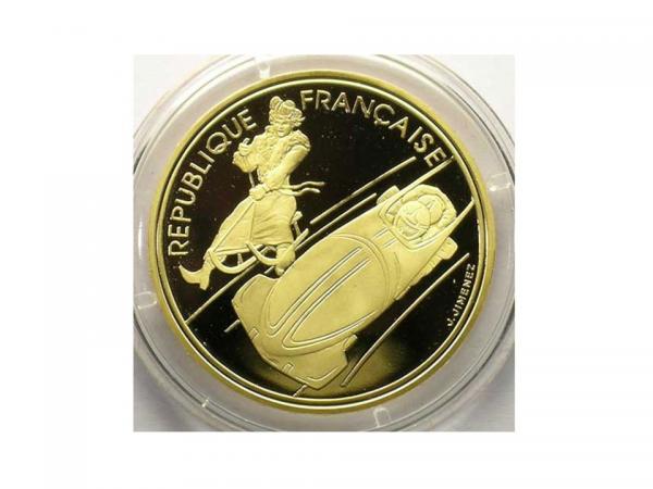 1992冬季奧運會22K雪車紀念幣 商品圖