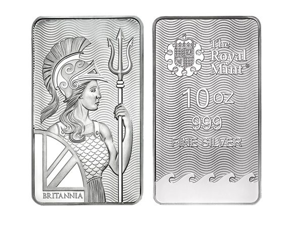英國大不列顛女神銀條10盎司 商品圖