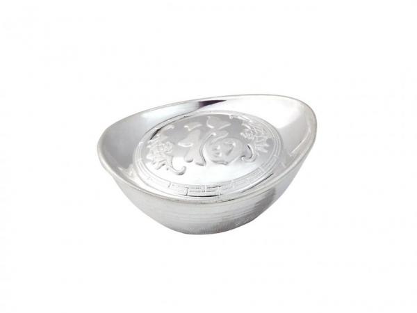 空心銀元寶(福)1克-附錦袋 商品圖