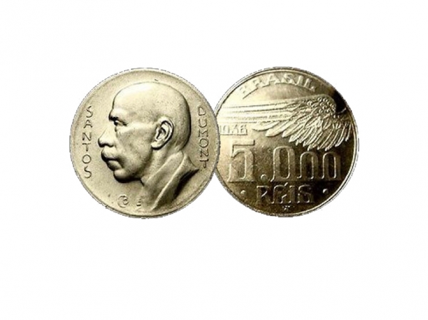 1936巴西5000里斯亞伯托·桑托斯·杜蒙硬幣 商品圖