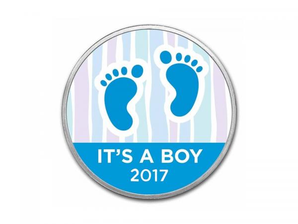 2017男孩腳印彩色銀幣1盎司 商品圖