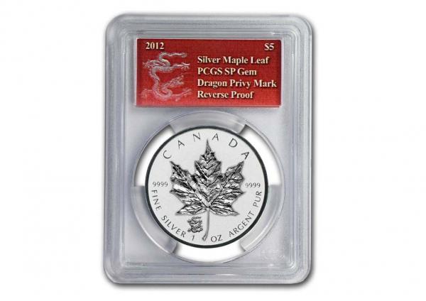 2012加拿大楓葉銀幣1盎司龍年加鑄(PCGS SP-69紅標） 商品圖
