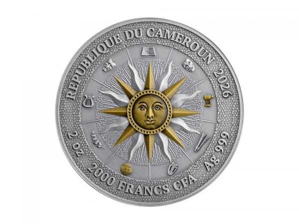 2026喀麥隆九位繆斯 - 克利奧與烏拉尼亞銀幣2盎司 商品圖