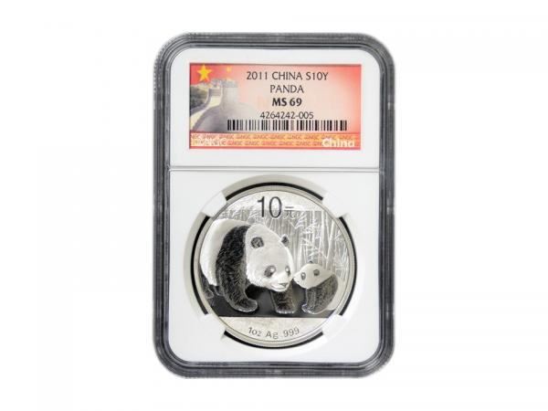 2011中國熊貓銀幣1盎司 - MS-69 NGC 商品圖