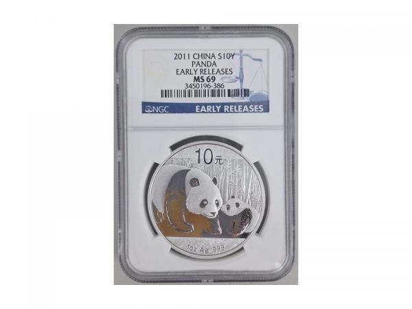 2011中國熊貓銀幣1盎司 - MS-69 NGC 商品圖
