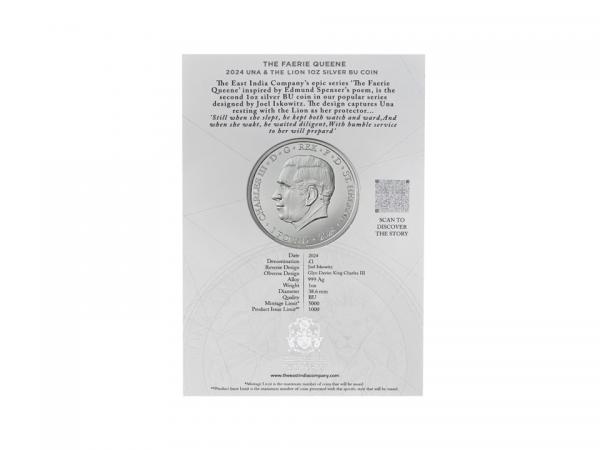 2024仙后系列 - 尤娜與獅子銀幣1盎司 - 卡片裝 商品圖