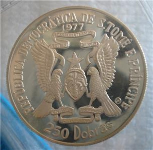 1977聖多美和普林西比獨立250多布拉斯925精製銀幣 商品圖