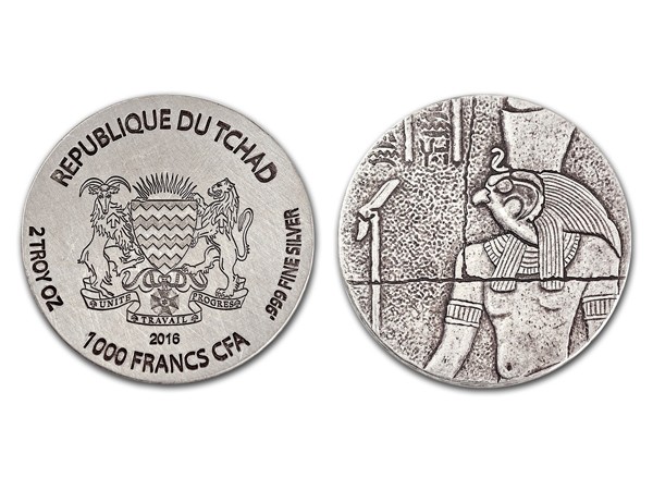 2016查德-埃及遺物系列-荷魯斯仿古銀幣2盎司 商品圖