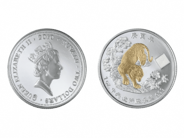 2010中央造幣廠壬寅虎銀幣1盎司(鍍金版) 商品圖