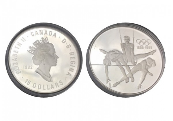 1896-1996亞特蘭大奧運百年紀念套幣三枚(22K金16.97g.925銀33.63gX2) (無盒) 商品圖
