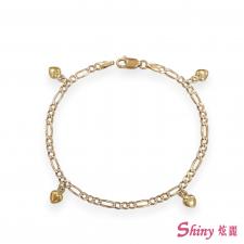 14K金義大利雙色愛心手鍊 1錢 18CM 商品圖