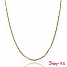 14K金雙色麻花項鍊 40CM 商品圖