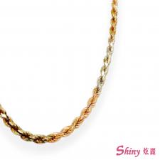 14K金三色義大利麻花項鍊 2.92錢 40CM 商品圖
