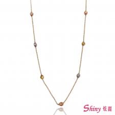 14K金三色義大利珠珠項鍊 45CM 商品圖