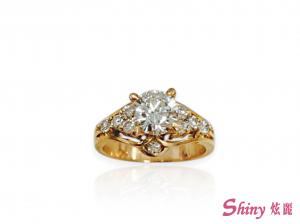 14K金古典公主求婚鑽戒1克拉 0.30ct/10p #9.5 商品圖