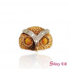 14K金貓頭鷹貓眼鑽石戒指 #12 商品圖
